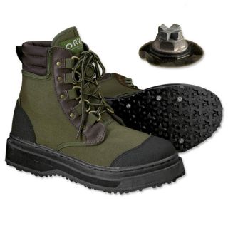 MENS ORVIS RIVER GUARD NAVIGATOR WADING BOOTS   RUBBER SOLE W/ CLEATS