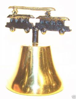 Table Bell with Trolley, solid brass from Austria