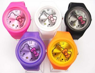   Clock Hello Kitty Gel Silicone Jelly Candy wrist Watch Wholesale #303