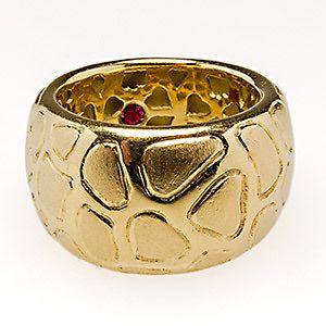 Newly listed Robert Coin Giraffe Motif Wide Band Cocktail Ring Solid 