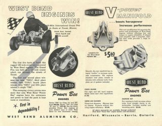 Vintage 1960 West Bend 580 & 700 Power Bee & V Power Manifold Go Kart 