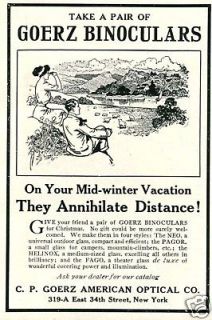 1912 goerz binoculars they annihilate distance ad 