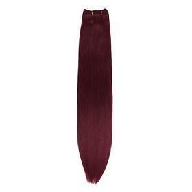 human hair silky straight weave burgundy 18 long