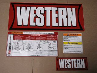 Western Snow plow Factory Original Uni Mount Decal/Sticker Kit