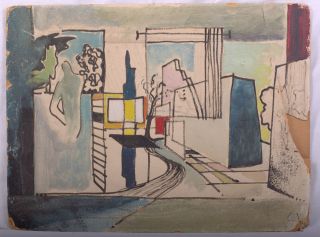 LUDWIG BEMELMANS 1898 1962 SIGNED WATERCOLOUR INTERIOR SCENE FAMOUS 