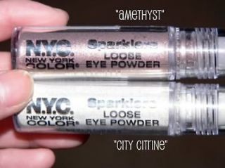 New York Color Loose Shimmer Eye Powder Amethyst and Creme color
