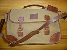 New Ralph Lauren Polo Vintage Brown Leather & Canvas Messenger Bag