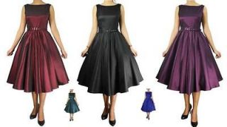   BELTED FORMAL 50s style PINUP SWING DRESS 4 6 8 10 12 14 16 18