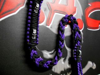 Purple and Black, Motorcycle Get Back Whip, 4 strand new design