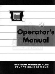 oliver 568 four to eight bottom plow operators manual time