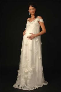 White Pregnant women Wedding Dresses Bridal Gown Proms custom size