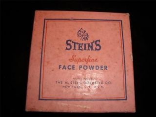 vintage antique 1940s pink stein s face powder box no