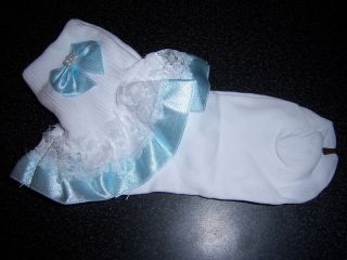 pageant holiday lace blue sock big girl shoe size 4 10