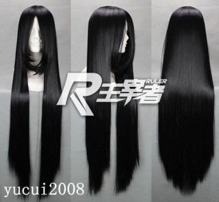 ProjectNew Fashion Long Black Cosplay Straight Hair Full Wig 80cm #976