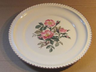 The Harker Pottery Co.   Wild Beach Rose Plate   22KT Gold trim