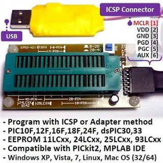 Bid4 iCA03 USB Microchip PIC/dsPIC/EEPR​OM ICSP/Zif Programmer Set 