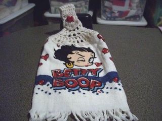 newly listed betty boop face wink crochet top kitchen towel