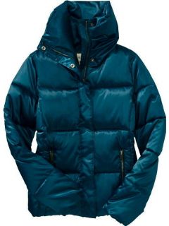 NWT OLD NAVY Womens Shiny Frost Free Jacket Puffer Coat TEAL M 8/10 