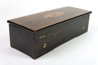 Beautiful 1890 Antique 18 Swiss Music Box w/Inlaid wooden Case Rare