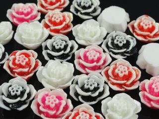 50x Resin Rose Flatback appliques craft 4Color DIY Craft  (Pick Color)