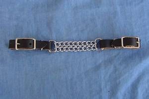   Leather Curb Chain Chin Strap for Western Bridle Horse Tack Black