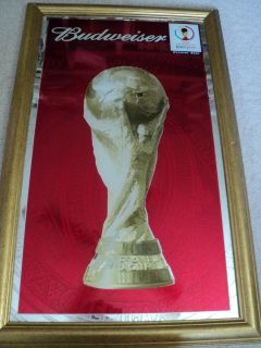   20001 Genuine Budweiser   2002 FIFA World Cup Mirror Sign   34 x 21