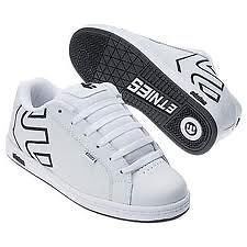 New Etnies Fader Kids Boys White Leather Skate Shoes Sneakers 3.5 / 4 