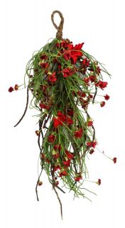 ARTIFICIAL HOLIDAY LILY BLOSSOM 30 TEARDROP, RED, NEW SALE