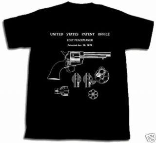 colt peacemaker pistol patent shirt gun m l xl 2xl