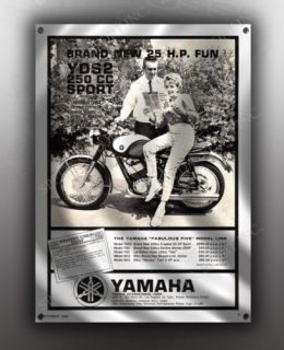 VINTAGE YAMAHA YDS2 250cc SPORT MOTORCYCLE BANNER