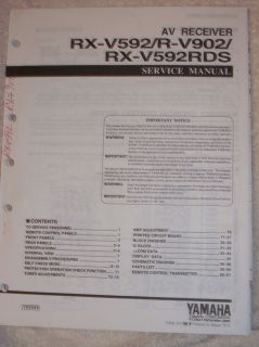 Yamaha Service Manual~RX V592​/V592RDS/R V90​2 Receiver