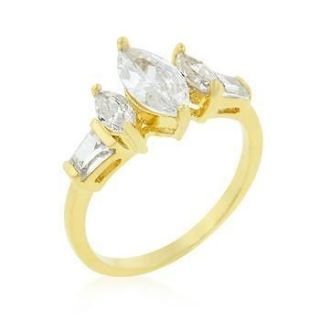 Marquise 14K Yellow Gold GB 2.5ct Simulated Diamond Engagement Ring 