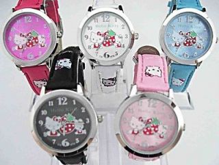   pcs Boy Girl Hello Kitty Children Wrist Watch Sport Time Clock B1