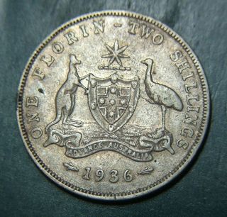 1936 australian florin 92 5 % silver two shillings from