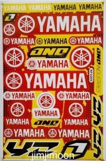 yamaha yellow dirt bike racing motorcycle sticker kit decal red white 
