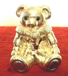 ralph laurens pollo silverplated teddy bear bank 