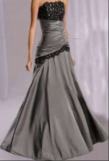 new charcoal halter ball formal ev ening gown party pro