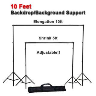 10Ft Adjustable Background Support Stand Photo Backdrop Crossbar 