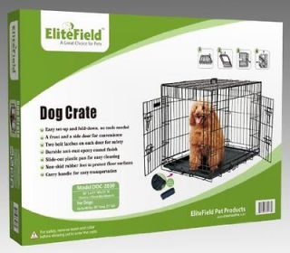 EliteField 30 2 Door Folding Dog Crate, 30 long x 21 wide x 23 