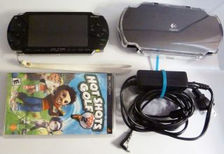   PSP 1000 Black Handheld System w Screen Protector 1GB Card More
