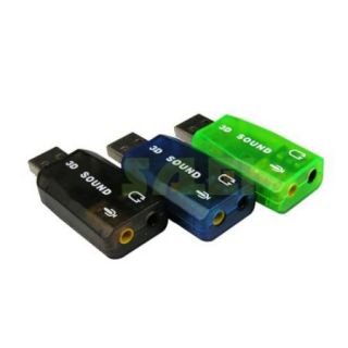 USB 2.0 5.1 Channel Mini Virtual Stereo 3D Audio Sound Card Adapter
