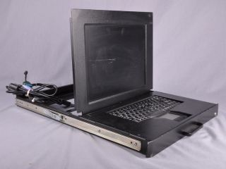 1U Rackmount KVM Console 15 LCD Serial Keyboard Mouse