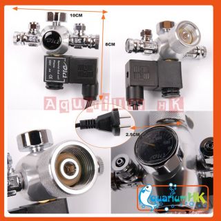   CO2 Regulator 2 Outlets with Solenoid Magnetic Valve DC0 2 06 SILVER