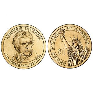 2008 P Andrew Jackson Presidential Dollar $25 BU Roll