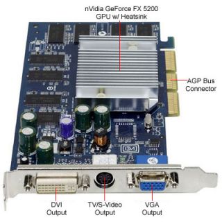 XFX GeForce FX 5200 256MB DDR AGP8X with TV & DVI Video Card