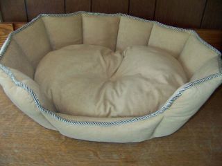 40 WINKS DESIGNS med sized dog bed GUC corded pillow ~~