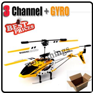 S107 3 Channel 3CH Remote Control RC Gyro Mini Metal Helicopter Yellow 