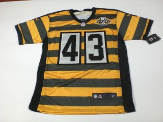New Pittsburgh Steelers 43 Troy Polamalu 2012 Throwback Jersey Size 40 