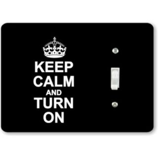   Turn on Black Background Horizontal Switch Outlet Plate Covers