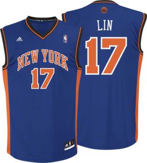 Jeremy Lin Youth Jersey Adidas Blue Replica 17 New York Knicks Jersey 